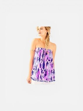 Lily Pulitzer NWT Palma Tube Top Amethyst Fringe | XL | Resort | Preppy